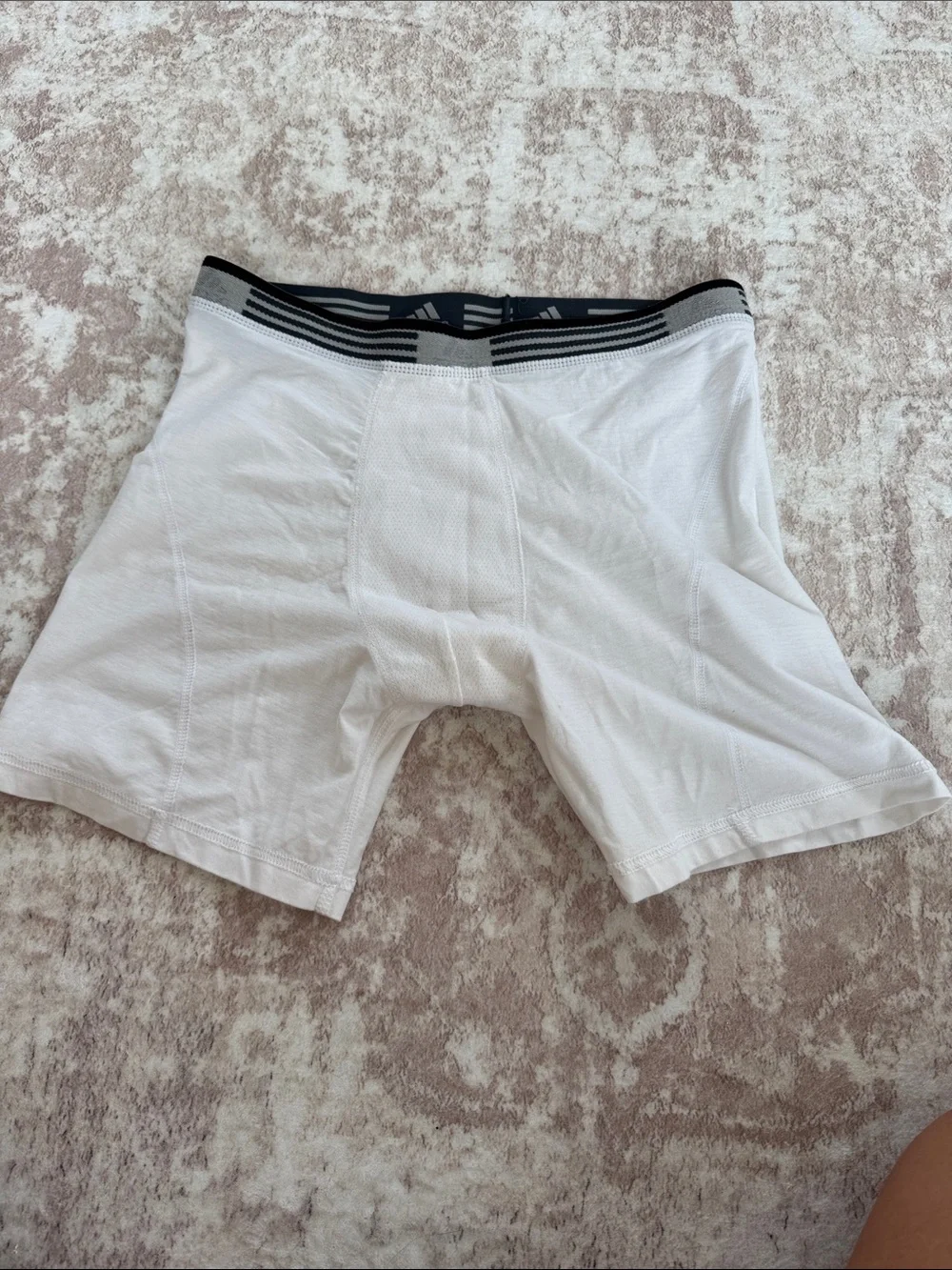 adidas White Boxer Briefs with Black Branded Waistband climalite